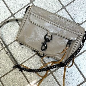 Rebecca Minkoff mini gray crossbody rareblack metal hardware excellent condition